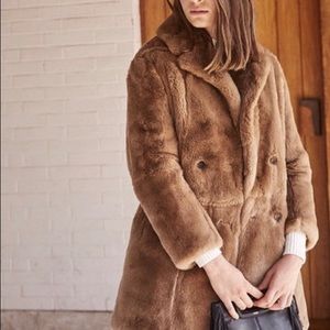 Brand new Maje Gati full rabbit coat